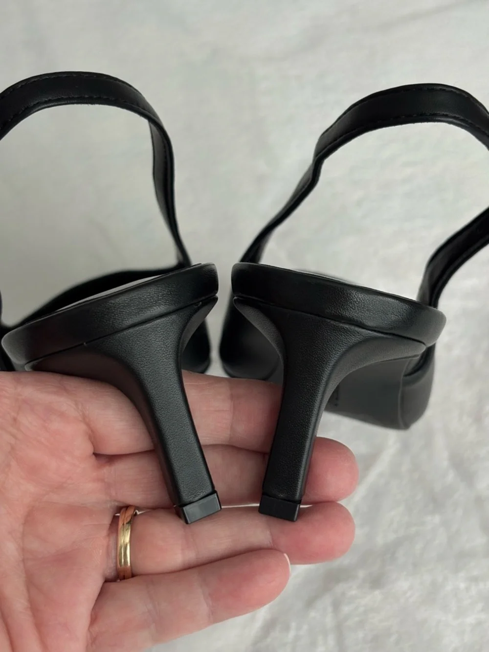 KARL LAGERFELD Sunday Black Faux Leather Slingback Kitten Heel Pump--NWOB--7.5 - Picture 8 of 15